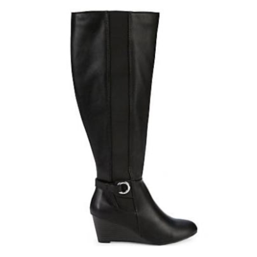 New Women's Lexi & Abbie Tall Black Wedge Boots